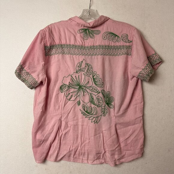 Urban Outfitters Shirt Button-Down Womens‎ L Pink Floral Embroidered Blouse - Picture 4 of 5